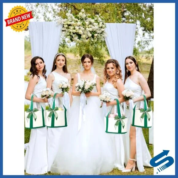 Canvas Tote Bags Set Elegant Bridesmaid Gift Wedding Party Favors Zippered